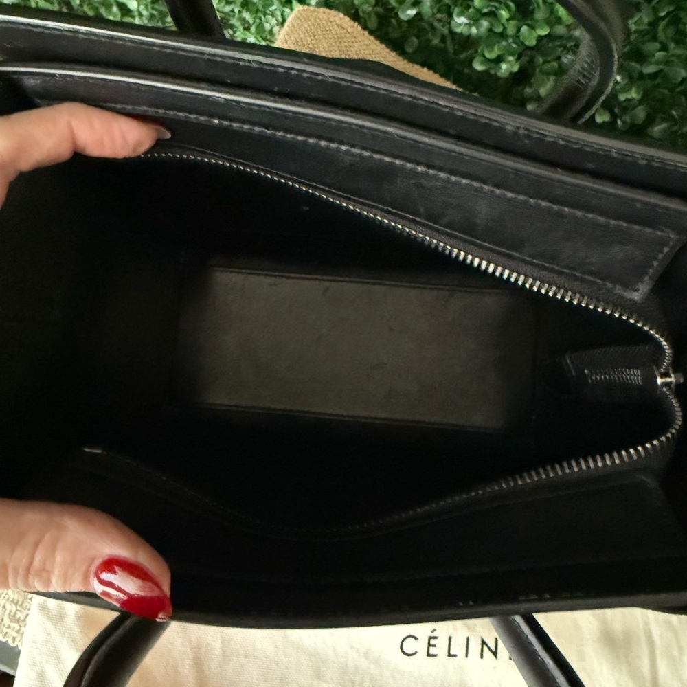 Celine Nano Luggage Tote Red/Black Leather & Suede Authentic - Picture 8 of 10